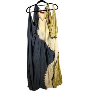 KY's Tie Dye Maxi Dress V Neck‎ Sleeveless Casual Flowy Sundress